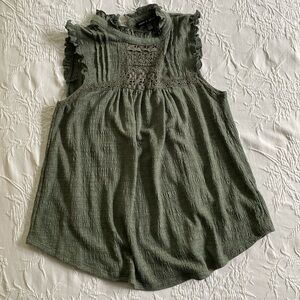 Adorable dusky gray-green sleeveless top